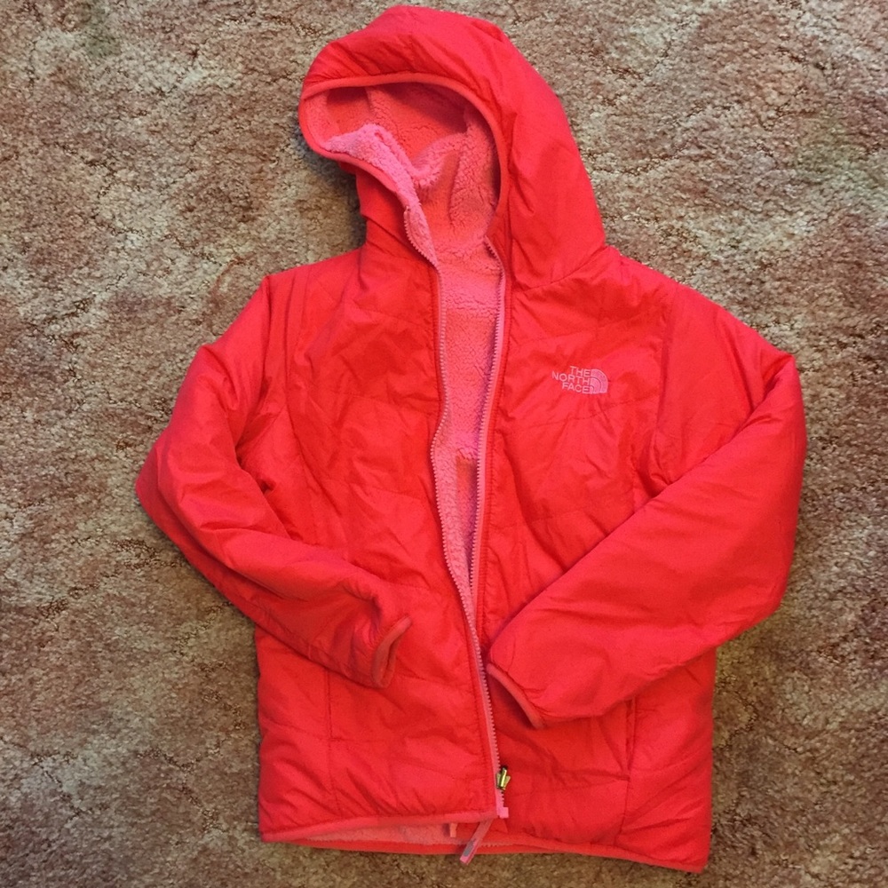 Girls North Face reversible fleece jacket 10/12